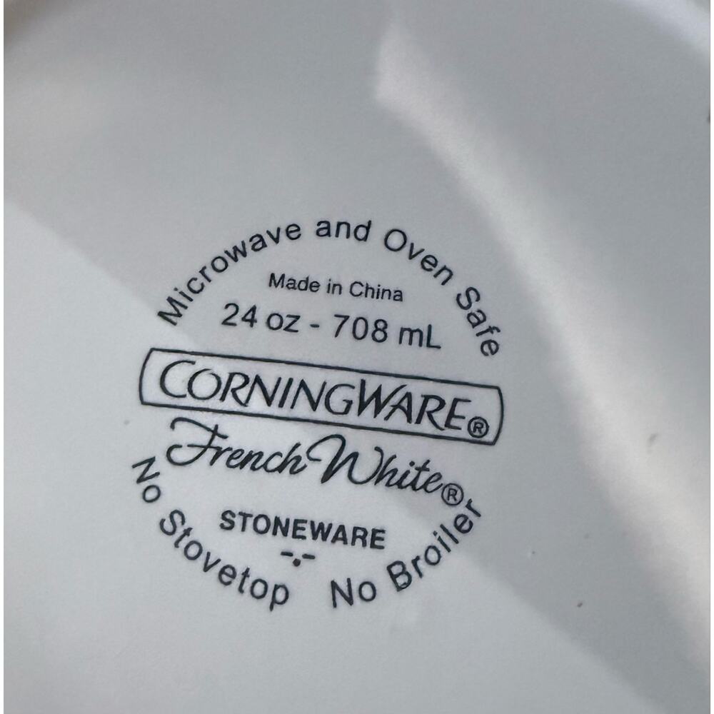 Corning Ware French White 6 In 24oz 725ml Baking Dish No Lid - Picture 4 of 4